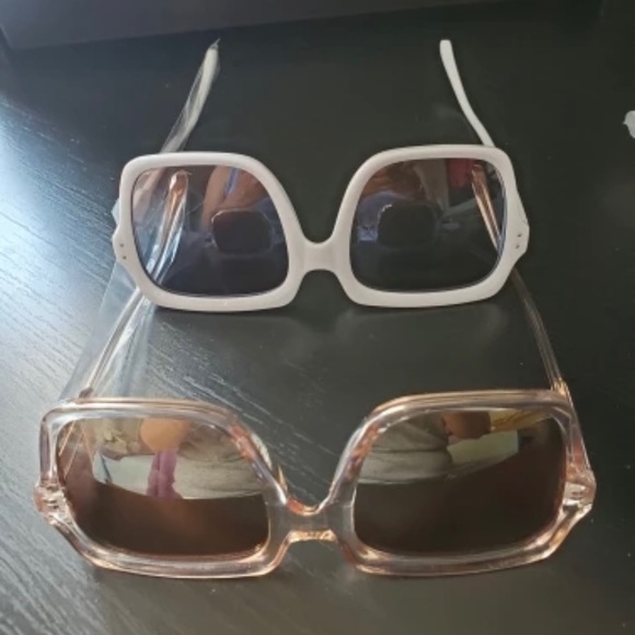 White Oversized Square Sunglasses 🌅 - Picture 2 of 2